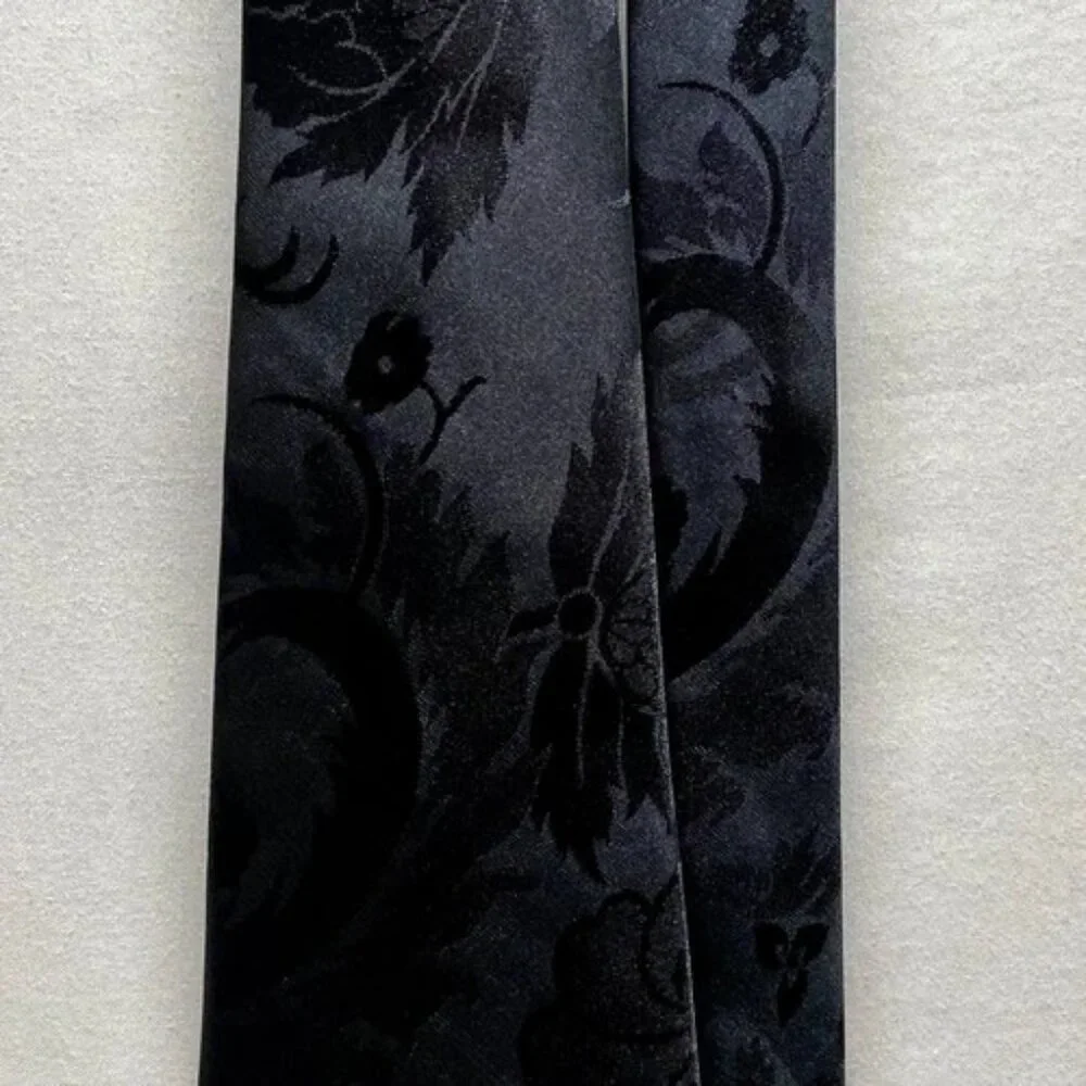 Dino Romaro Men's Silk Tie Honest Bear‎ Novelty Black Halographic Korea Handmade
